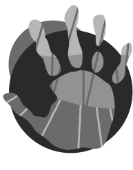 manito del logo de Dale Más Afro en escala de grises